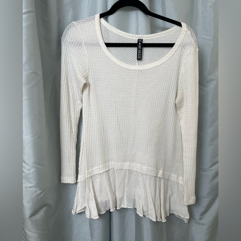 Design lab XS white long sleeve top